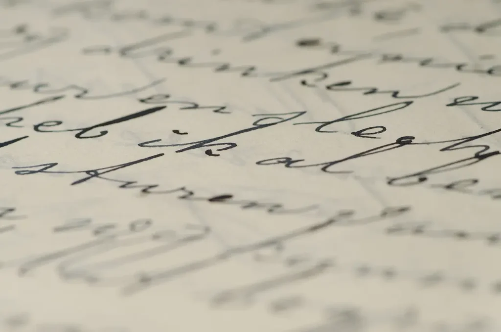 Schrift auf einem Stück Papier